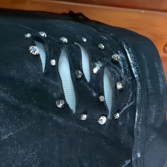 ZARGA* XL women's Long sleeve open shoulder distressed biker sweatshirt w/ - Picture 6 of 13